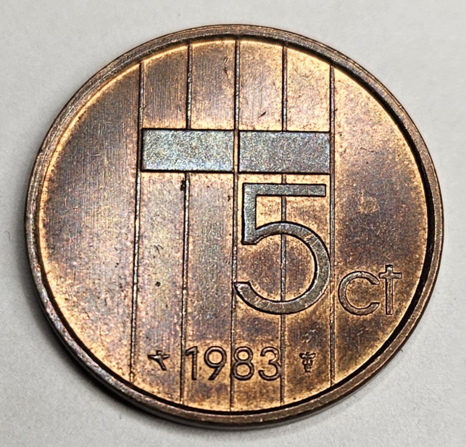 1983 Netherlands 5 Five Cents - Bronze Coin - Dutch - World Coin 
