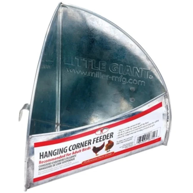 Miller Manufacturing Galvanized Hanging Poultry Corner Feeder