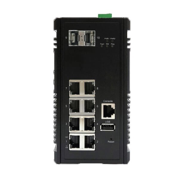 PoE Ethernet Switch 10 port, 30 Watt, Temp Hardened Gigabit, Industrial Ethernet