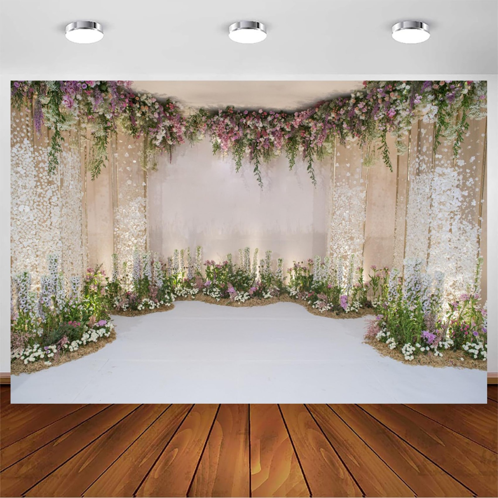 10x7ft Wedding Backdrop for Cradle Ceremony Background for Proposal Flowers C...