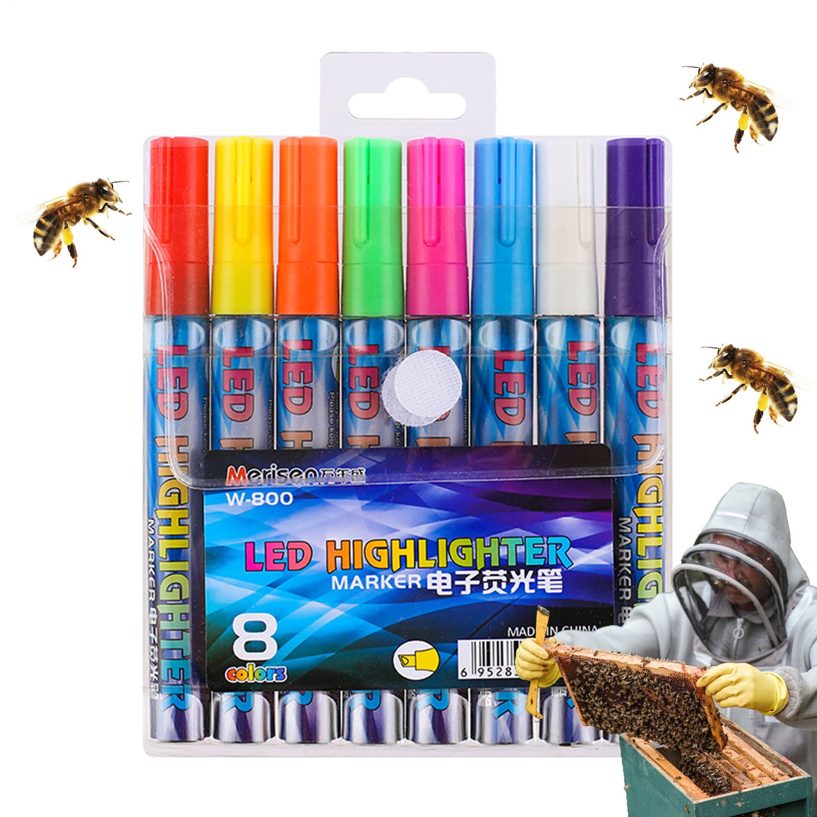 8PCS 8 Colours Queen Bee Marking Marker Pen Queen Bee Marking Beekeeping Tool