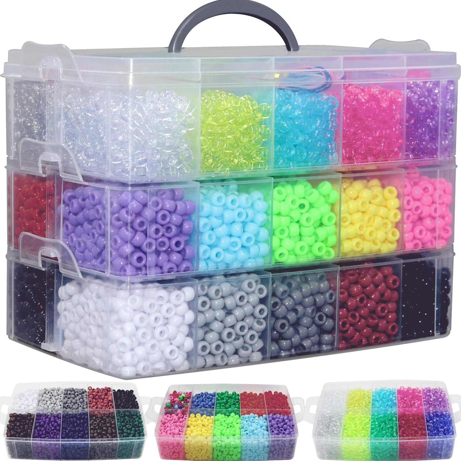 Pony Bulk Kandi Beads for Necklace Jewelry Bracelets Making Jewelry Kit 11000Pcs