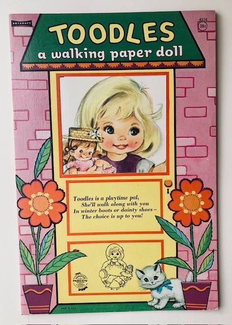 Vintage Saalfield #4216 TOODLES WALKING Paper Doll 1970s Uncut/Excellent