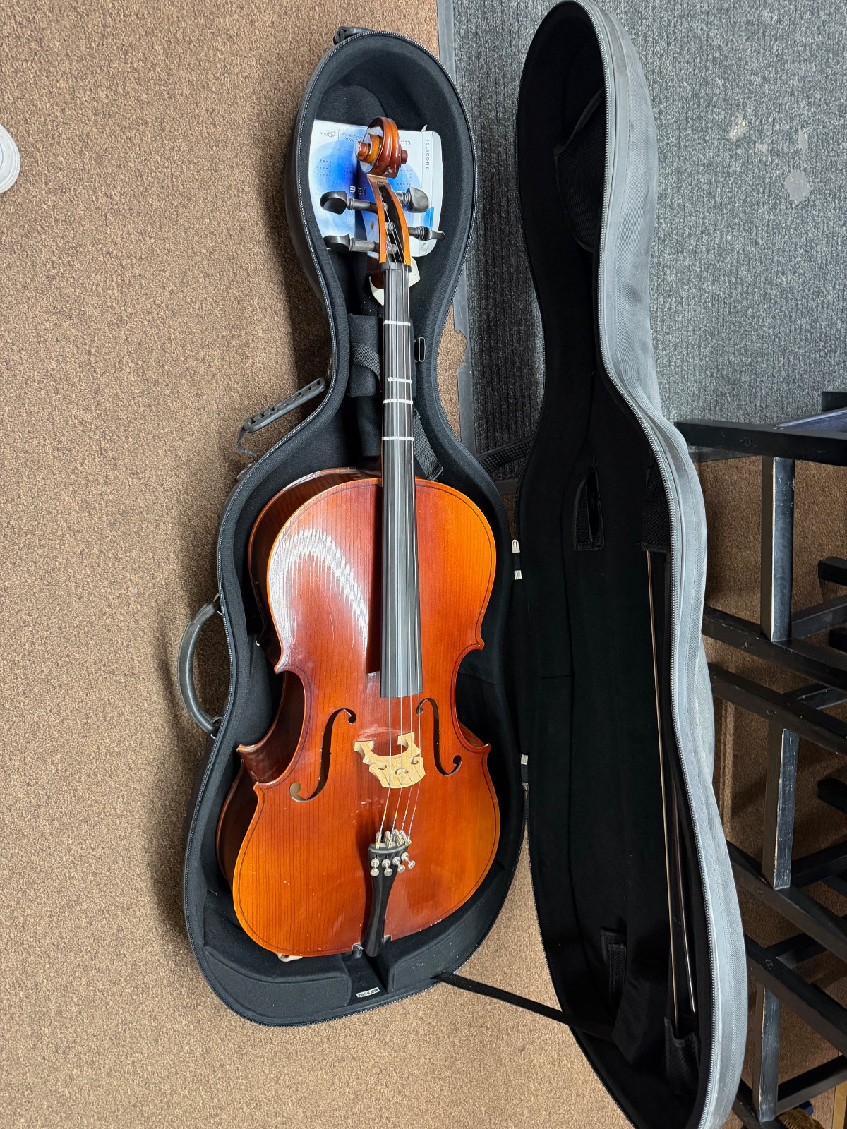 Used Wenzel Kohler 3/4 Size Cello Made in Czechoslovakia w/ Lightweight Case