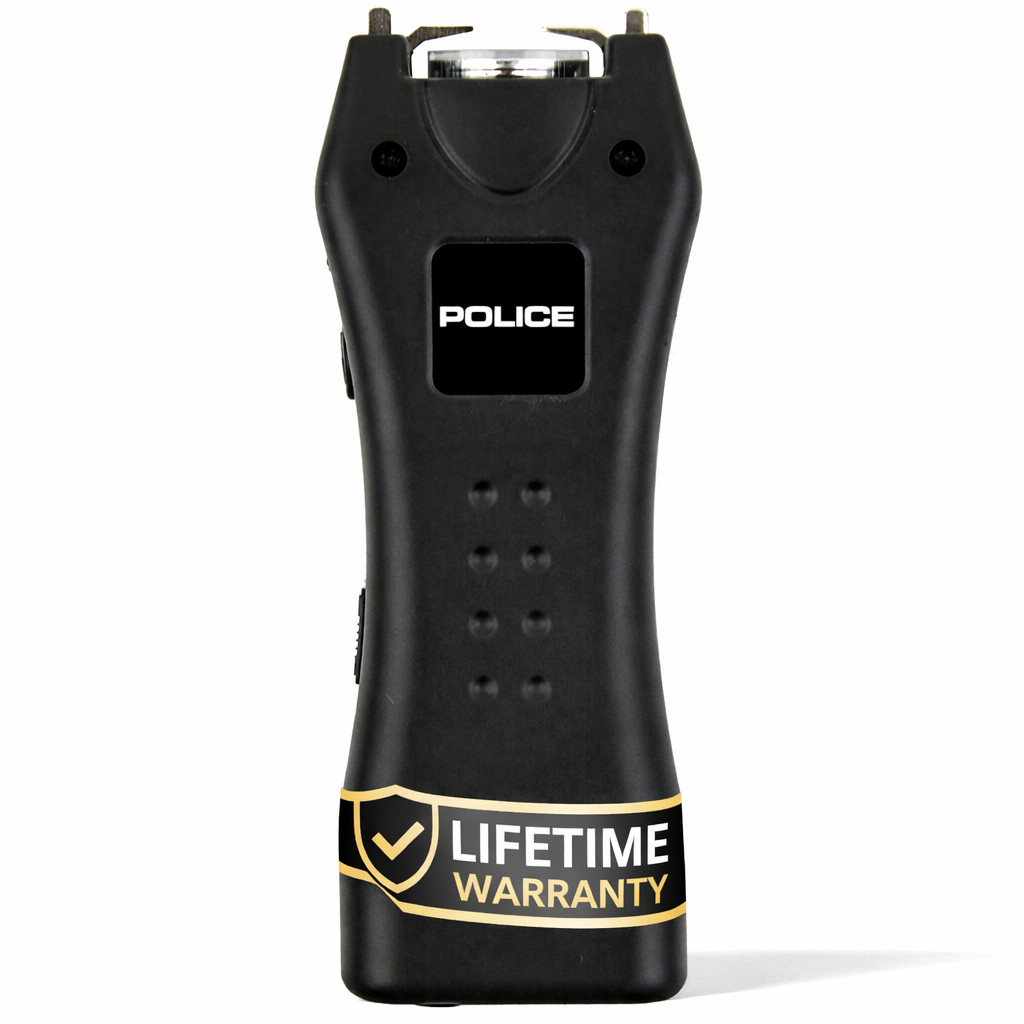 Police Stun Gun 618 High Voltage Rechargeable Self Defense LED Flashlight Black