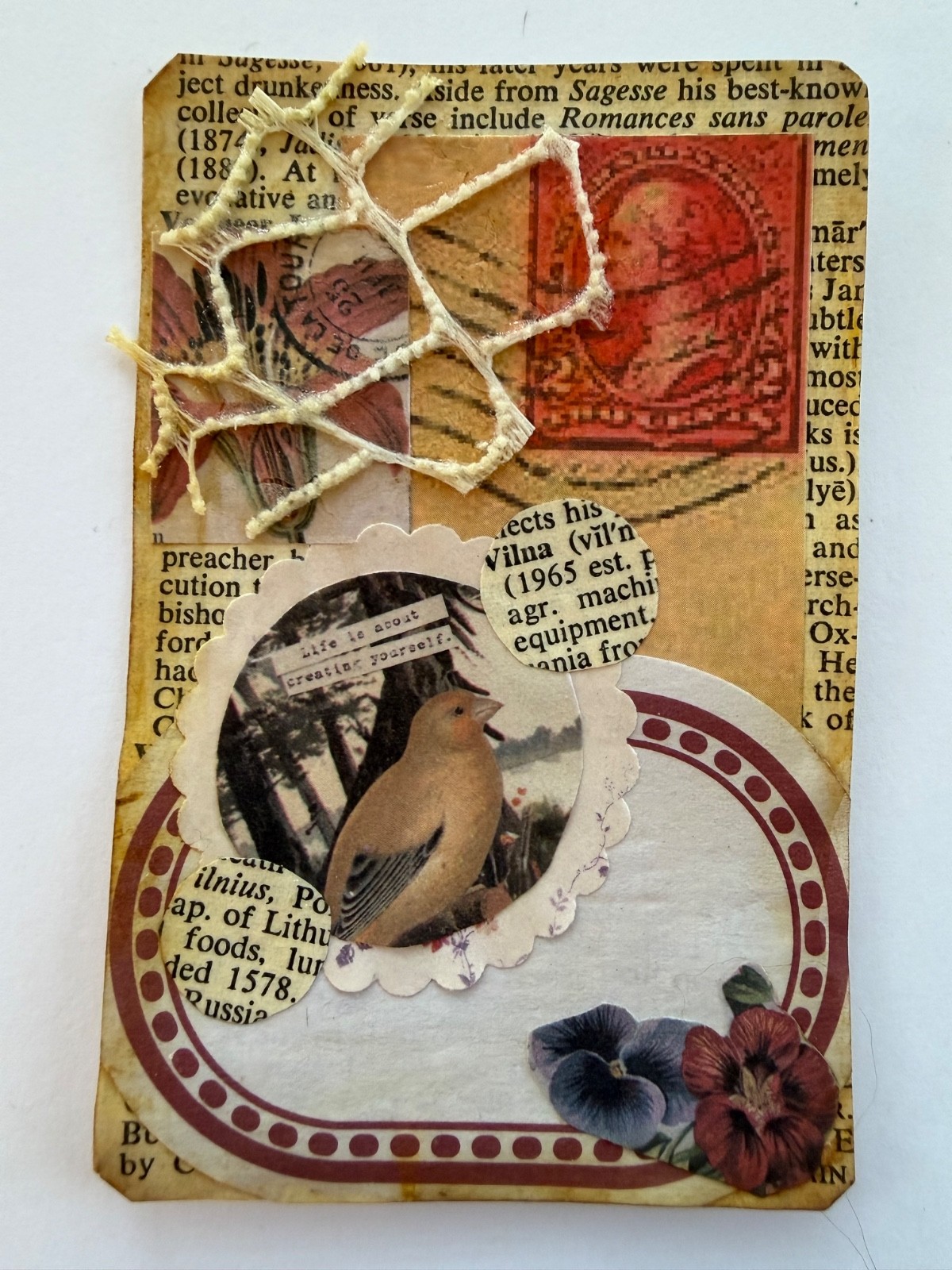 ACEO Art Card Abstract Mixed Media Textured Collage Original OOAK