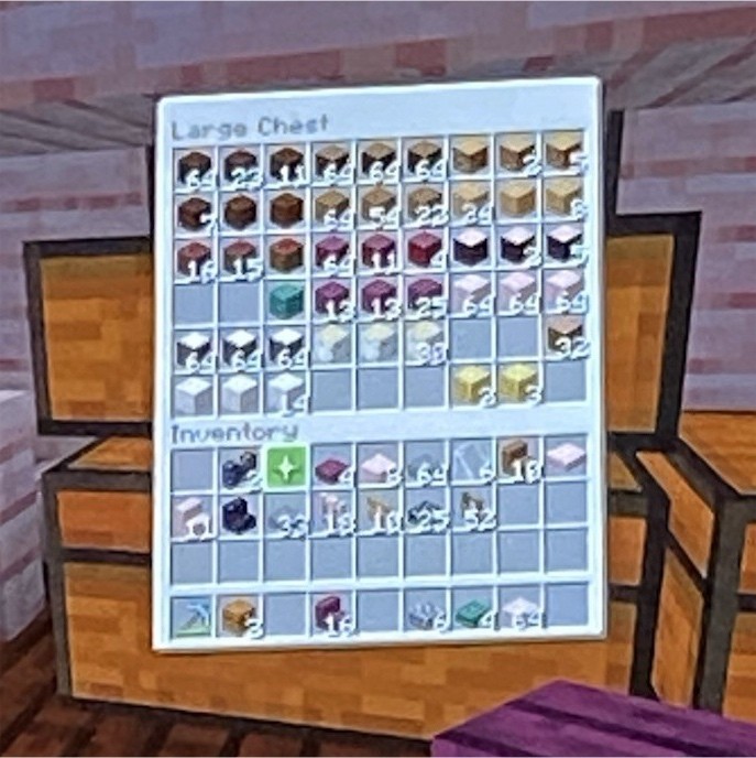 Minecraft Inventory and Large Chest Contents Screenshot Game Item Asset