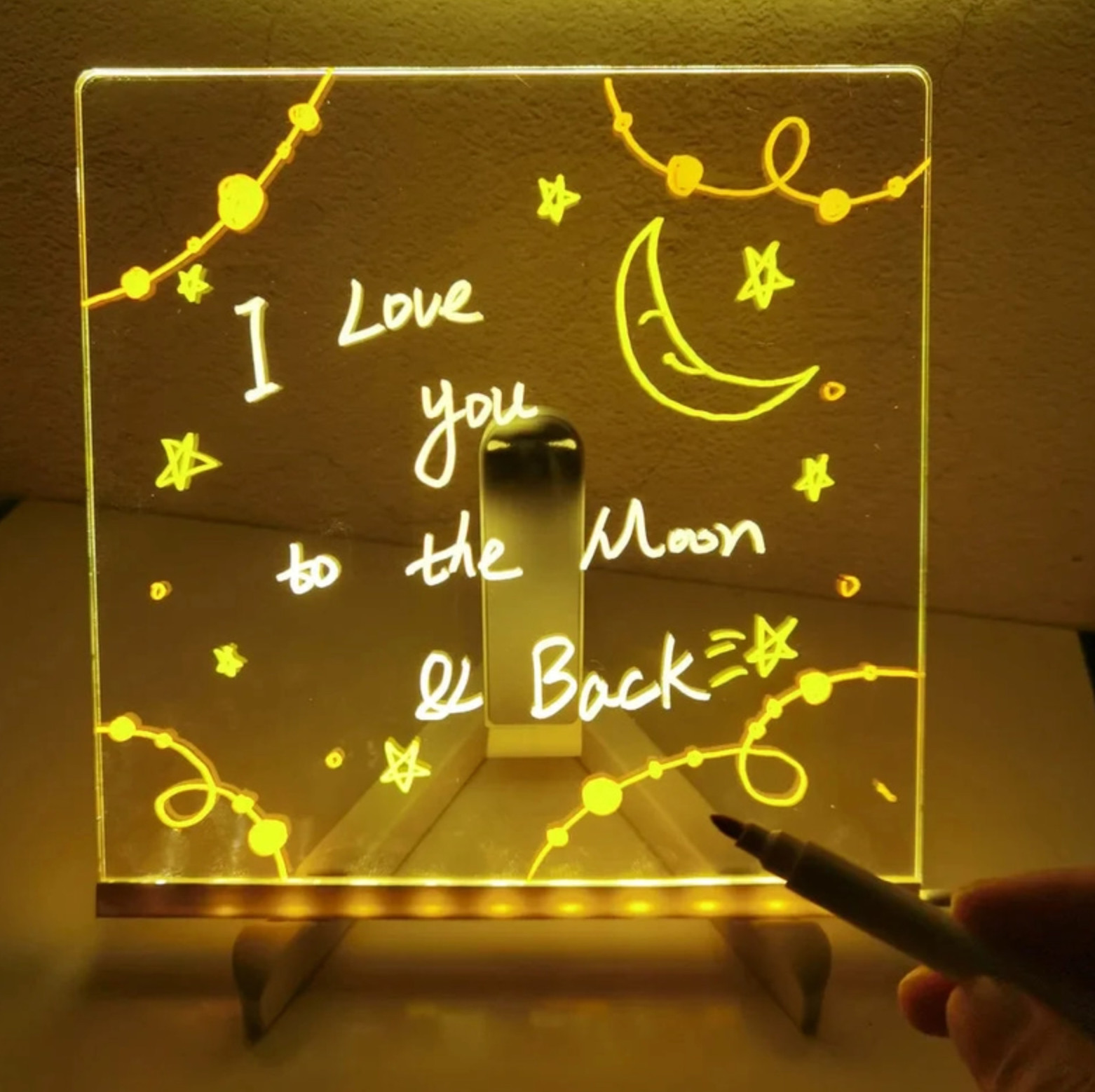 Glowing LED Drawing Board with Markers