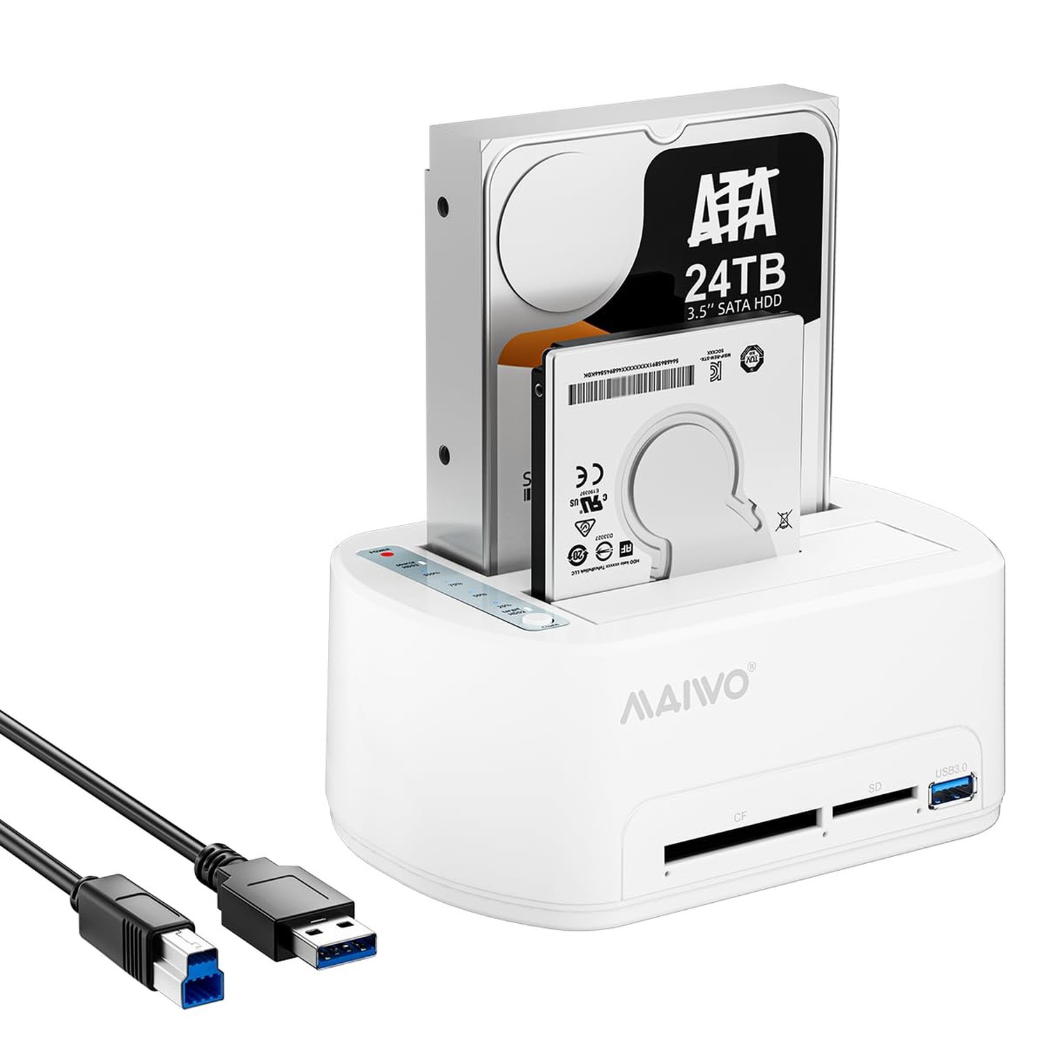 MAIWO SATA to USB 3.0 Dual-Bay Hard Drive Docking Station with Offline Clone ...