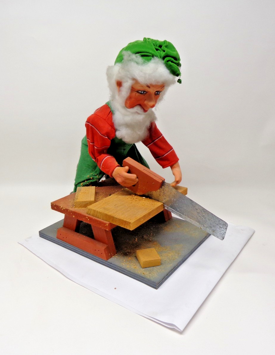 Vintage Rare Large 1980's Christmas Animated Carpenter Elf