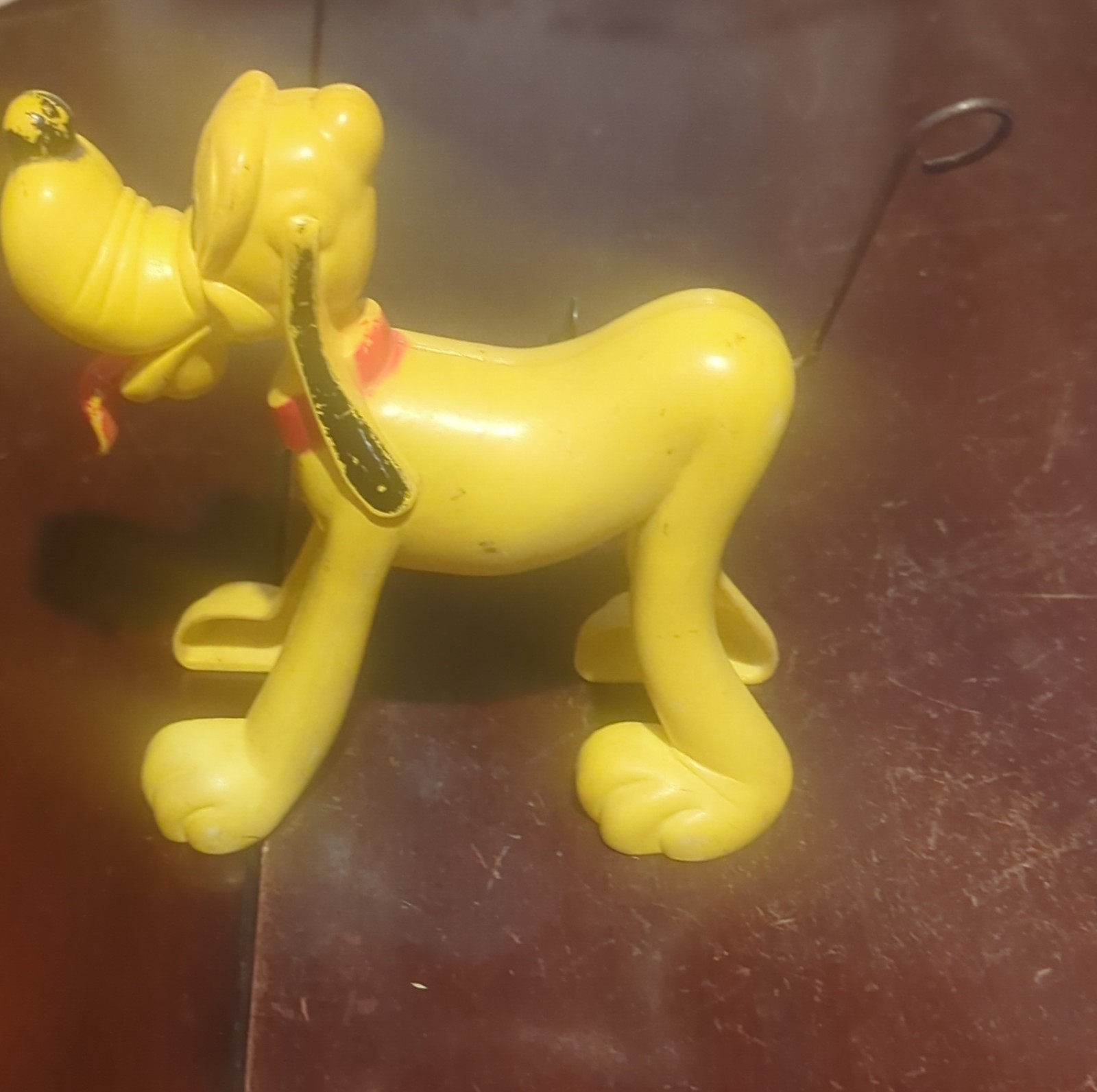 Disney Vintage Pluto Wind-up Toy Yellow Plastic Mickey Mouse & Friends