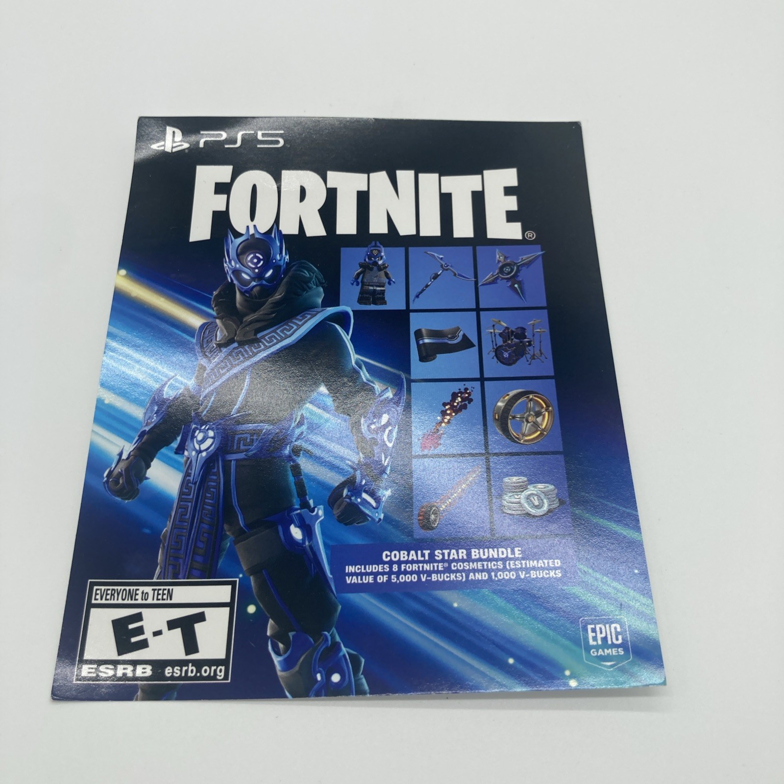 Fortnite Cobalt Star Bundle Code + 1000 V Bucks (Unscratched) PS5 NEW!