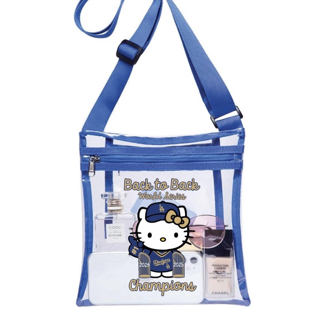 Hello Kitty Dodgers B2B World Series Champions Clear Stadium cross body bag