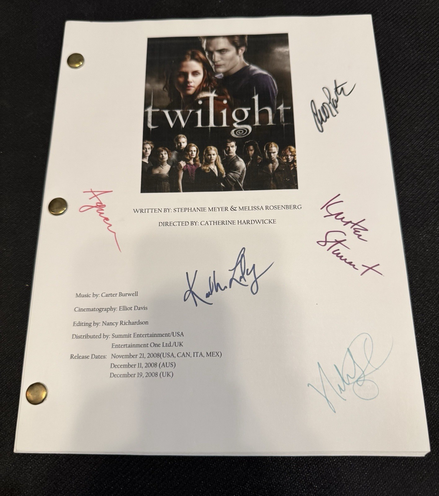 Autographed Twilight Script-Ashley Green, Kristen Stuart REPRINT