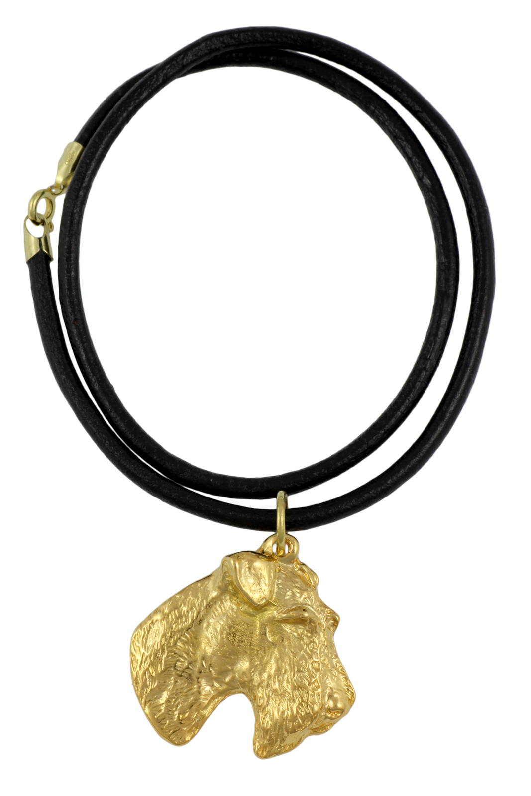 Fox Terrier Wire Haired, - Dog Collar, Gilded Pendant for Dog