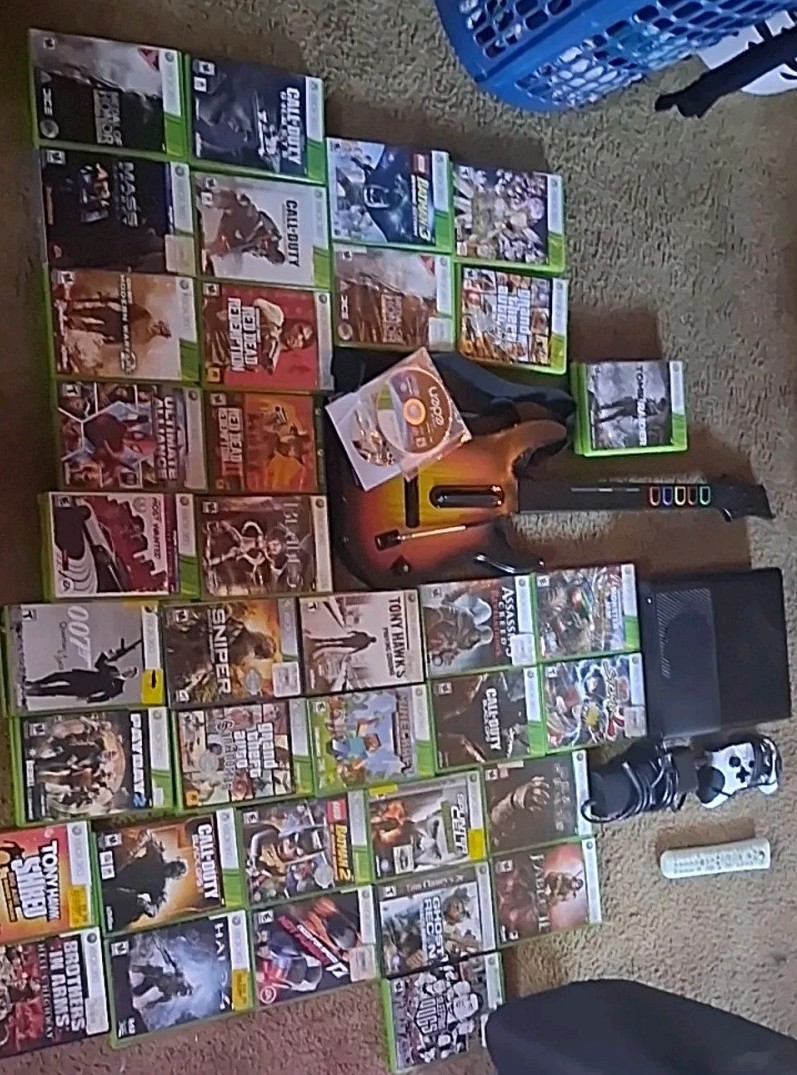 Xbox 360 Console Wireless Controllers Guitar Controller Assorted Action Games