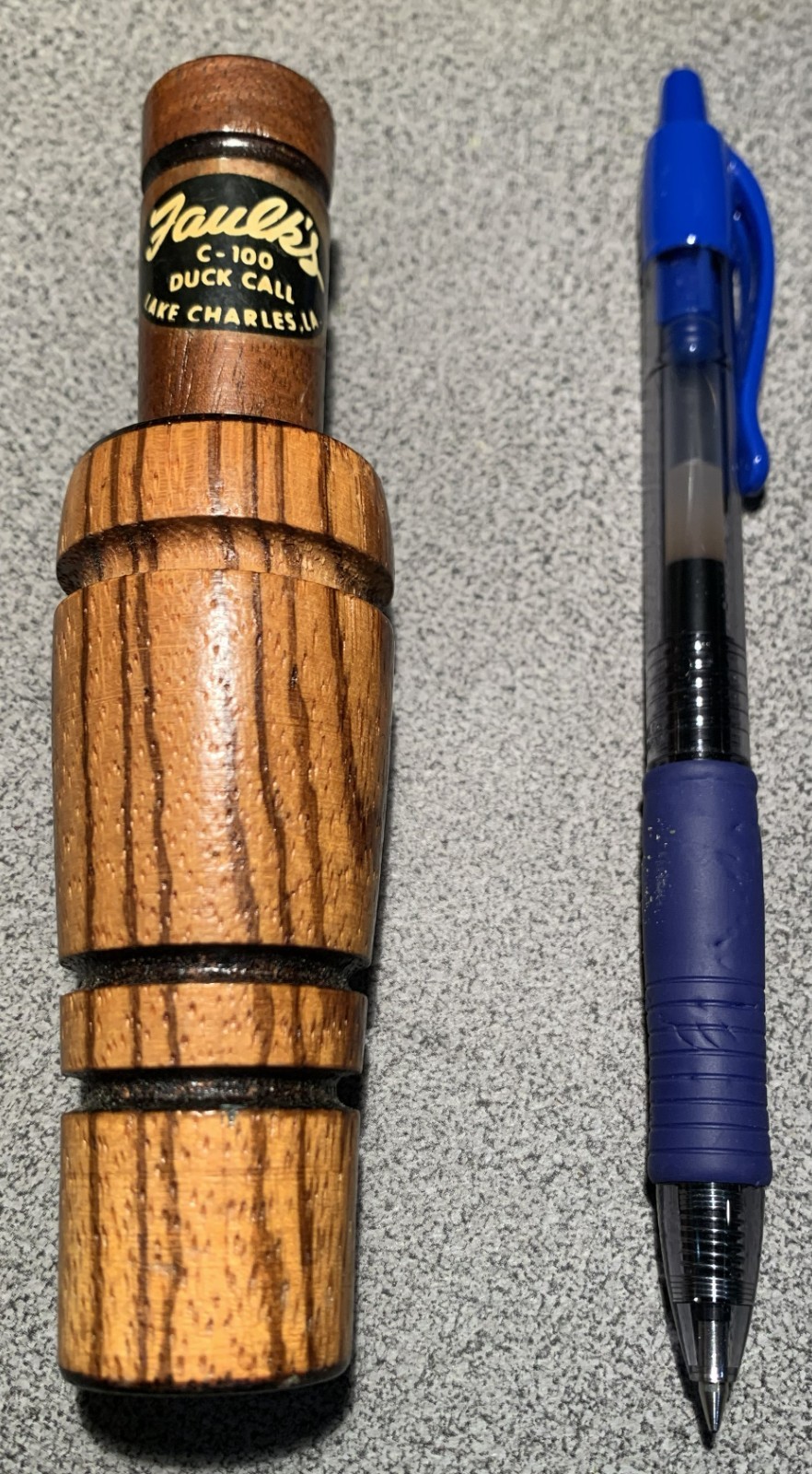 Vintage Faulk's Game Calls Champion Duck Call C-100 black & white label