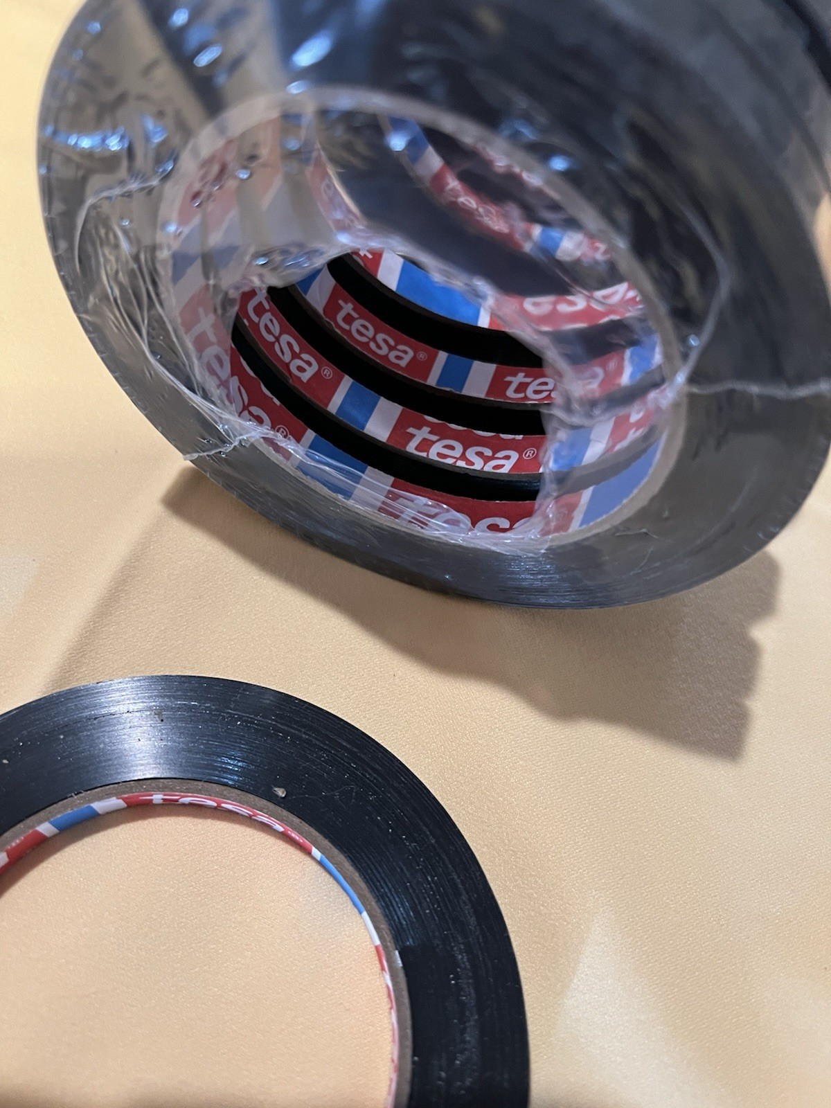 5 Rolls Tesa 3/8” Black Multi Purpose Tape-Fresh New Tape