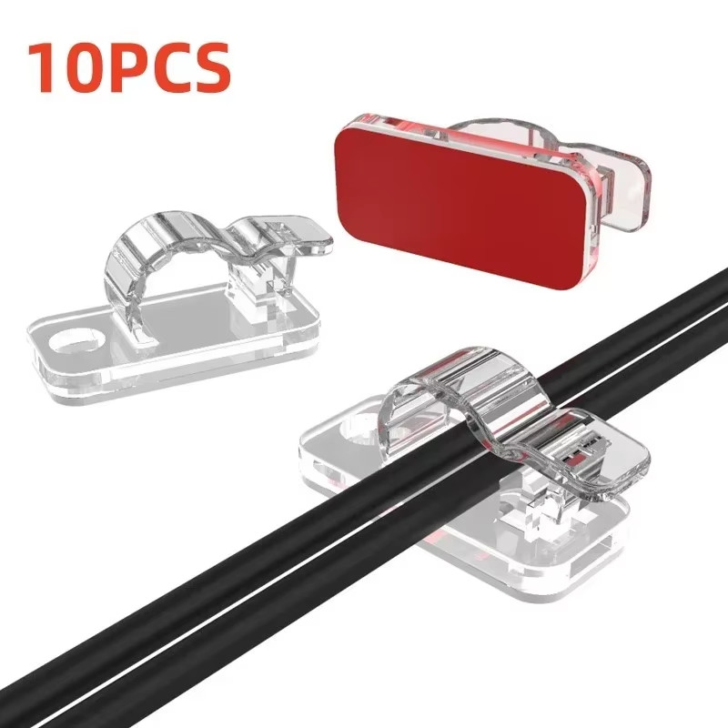 10/50Pcs Self Adhesive Cable Clips Cord Management Wire Holder Organizer Clamp D