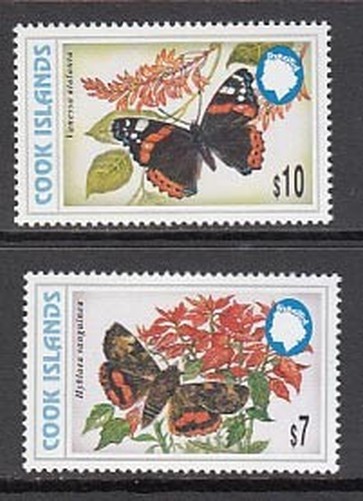 Cook - Mail Yvert 1178/9 ** Mnh Fauna. Butterflies