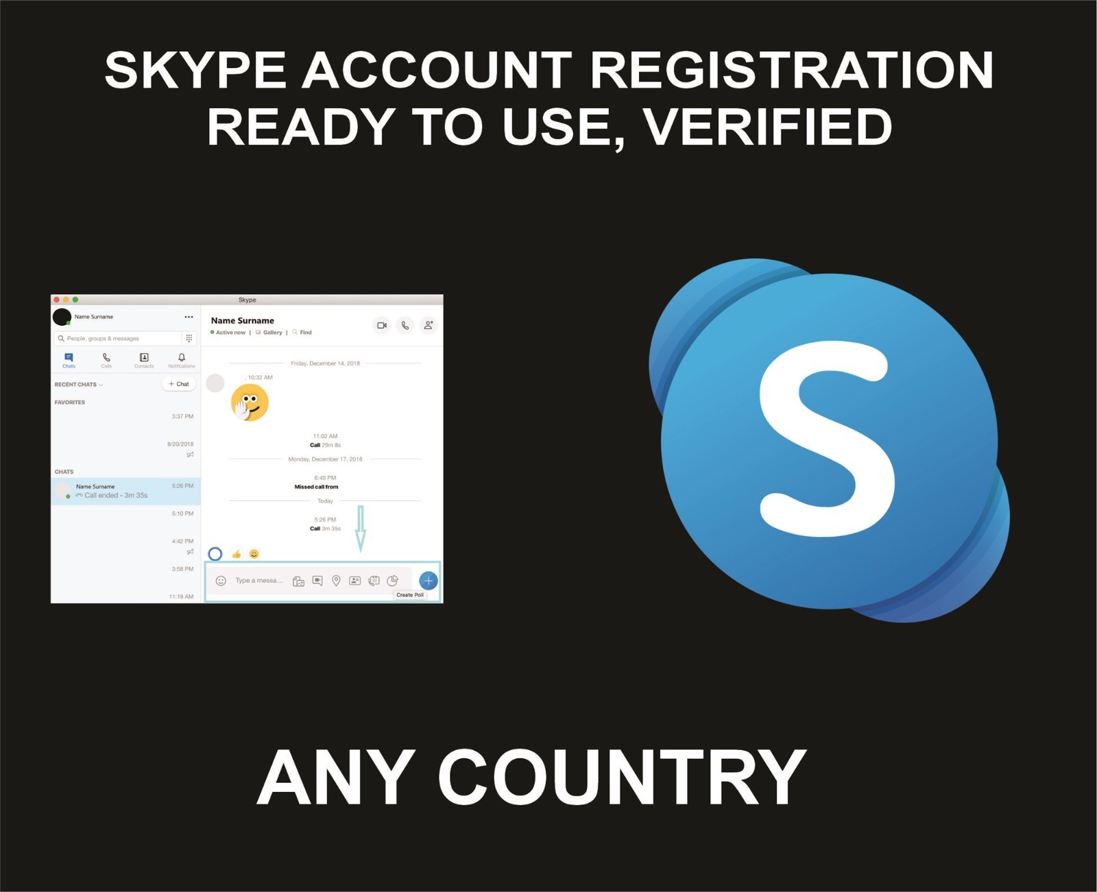 I will Help You Create, Register New Skype Account, Any Country