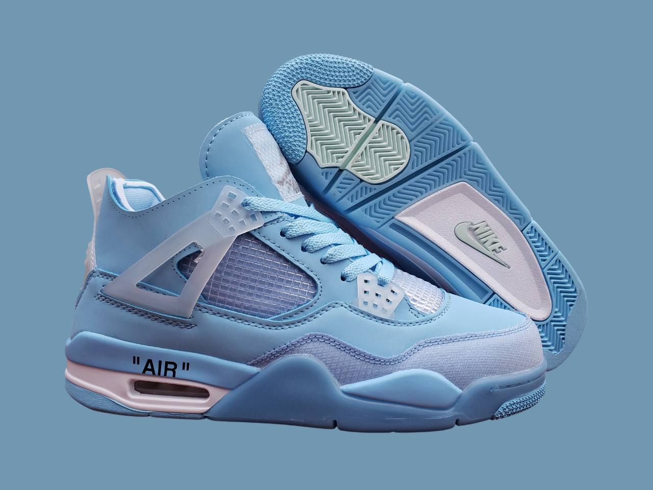 Jordan 4 Retro "Off White Blue" Men's Size US 7-12