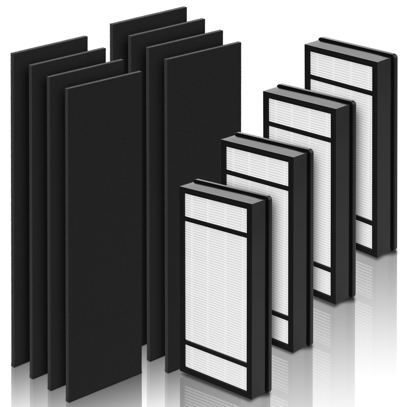 4 Pack Replacement Filter H + 8 Pack Carbon Pre Filter B Compatible with Hone...