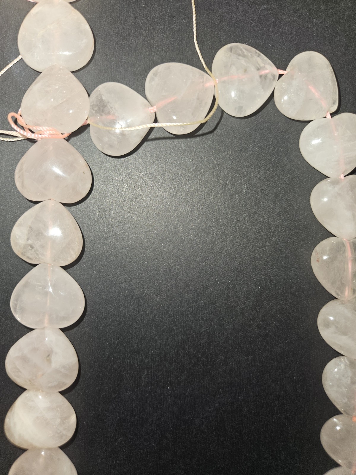 Lot 2 Strands a natural heart-shaped rose quartz beads jewelry making Necklace