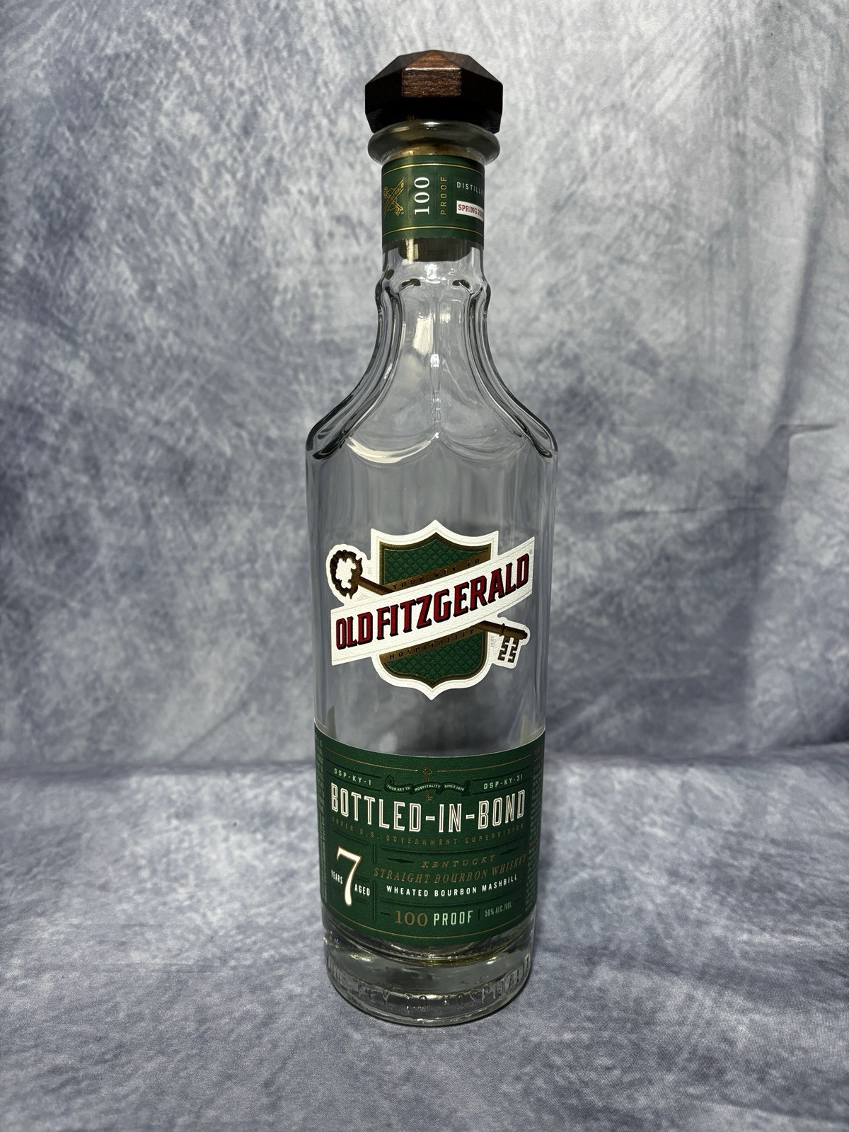 Old Fitzgerald BIB 7 Year Kentucky Bourbon Whiskey Decorative Decanter Bottle