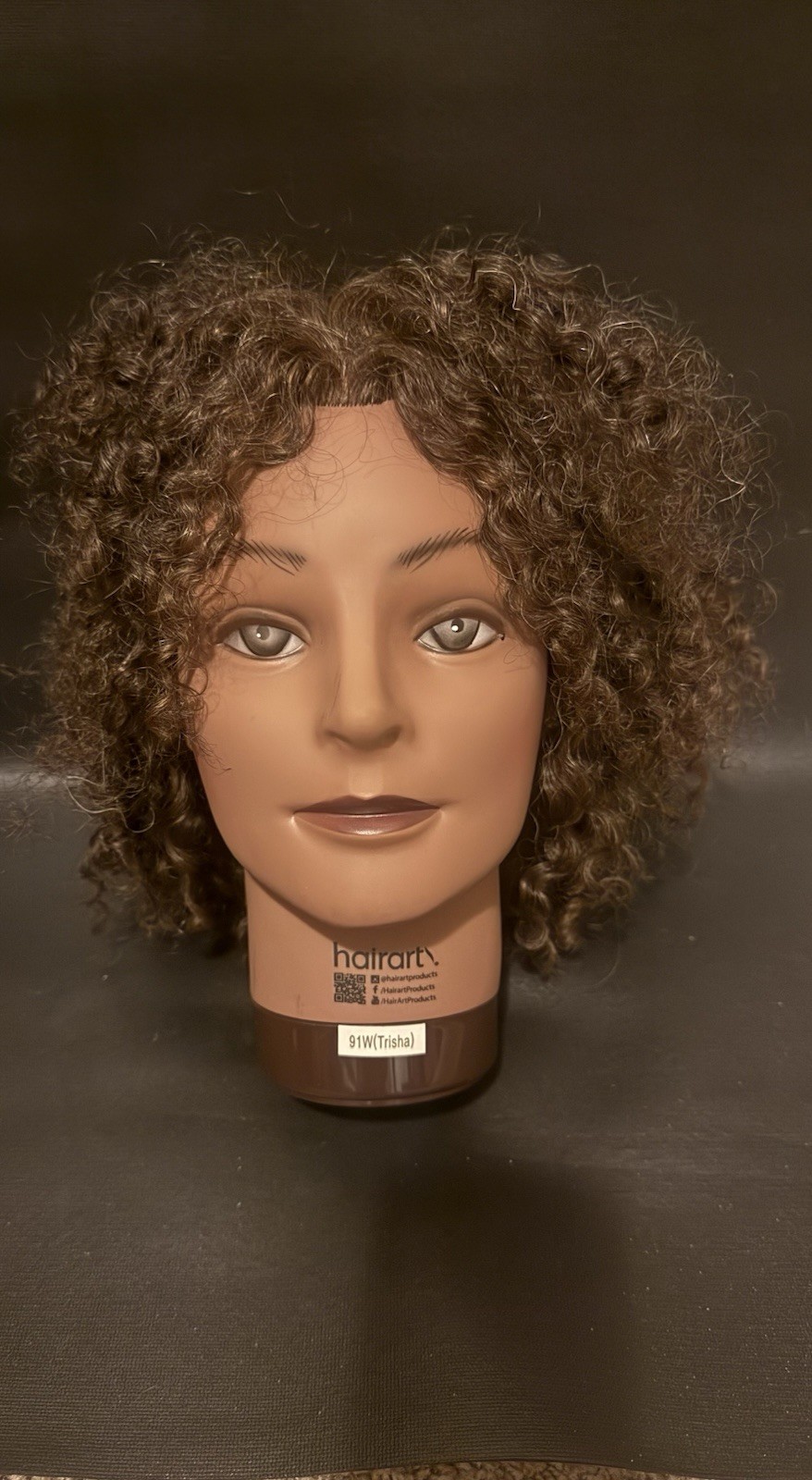 HairArt Cosmetology Mannequin Head – Medium Brown Human Hair 