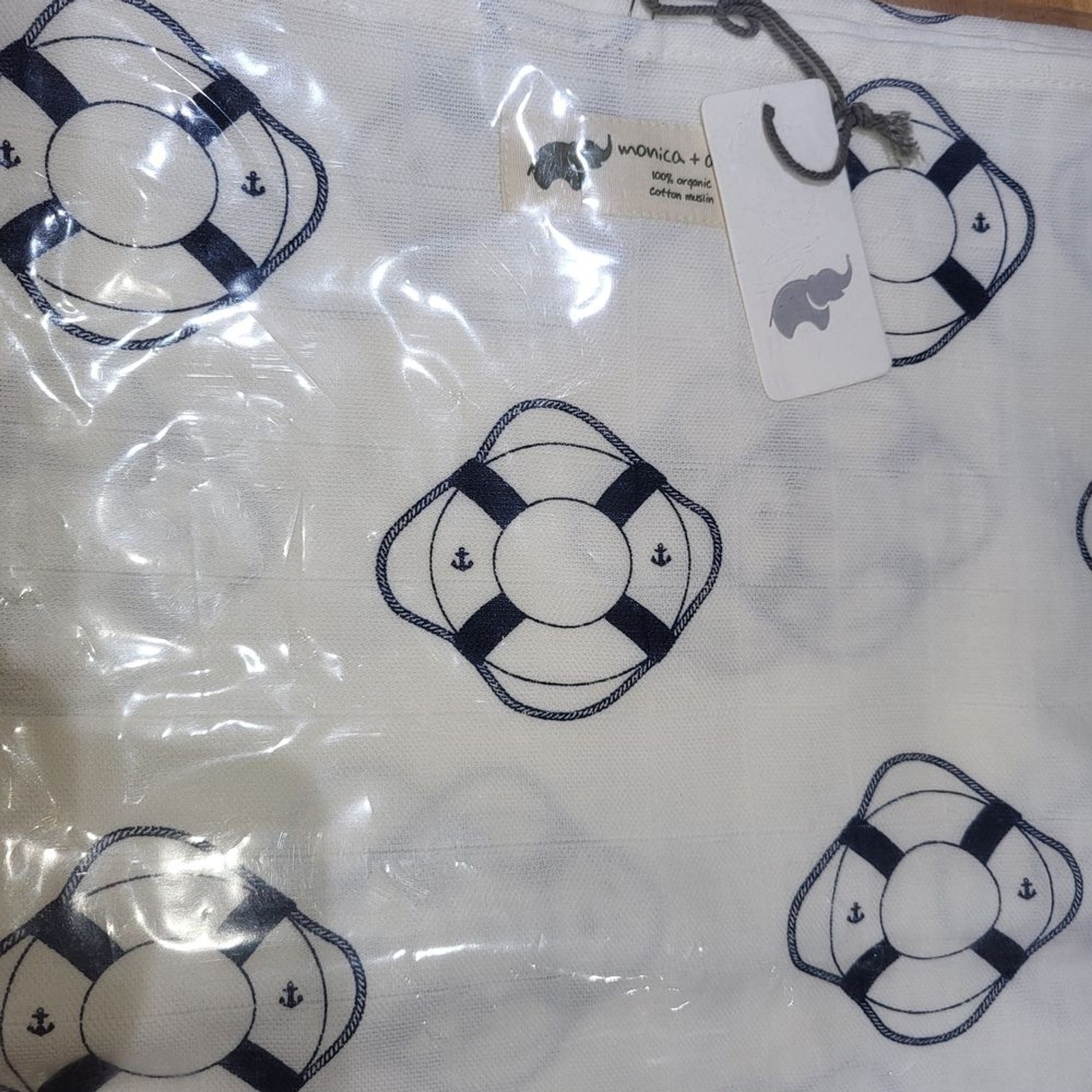 Nwt Baby Nautical Themed Muslin Blanket Swaddle Boys Girls Gender Neutral