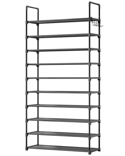  Shoe Rack for Closet - 10-Tier Shoe Organizer with 32.2" x 11.8" x 68.5" Black
