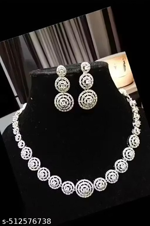 Indian Bollywood silver  Plated  Choker Bridal Necklace Earrings Jewelry Set