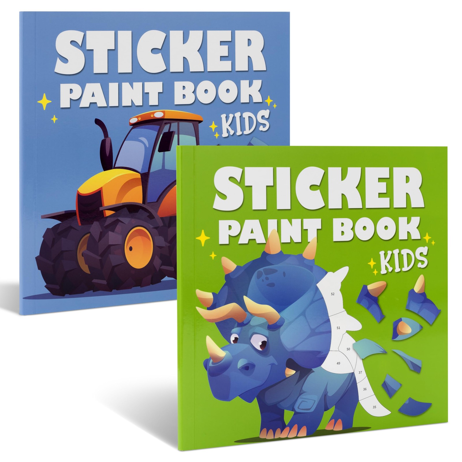 Set Of 2 Paint With Sticker Book For Kids Entertaining Art Activities Set