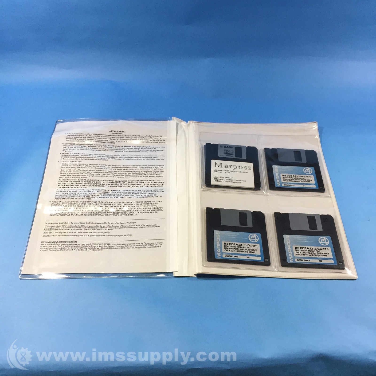 Marposs E9066 Application Software and Recovery Media FNFP