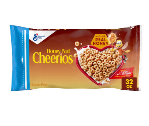 Honey Nut Cheerios, Heart Healthy Gluten Free Breakfast Cereal, Resealable Bag