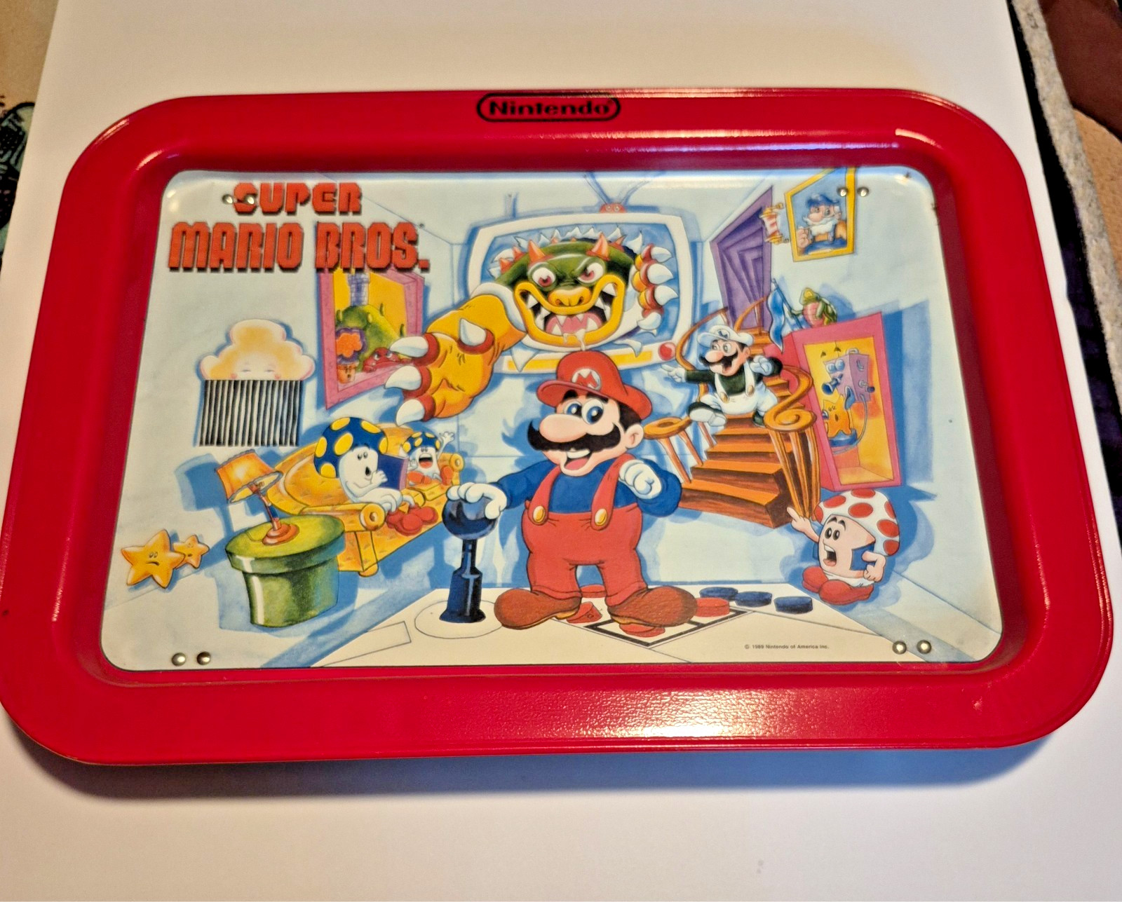   Vintage 1989 Nintendo Super Mario Bros TV Tray 17"  GREAT SHAPE 