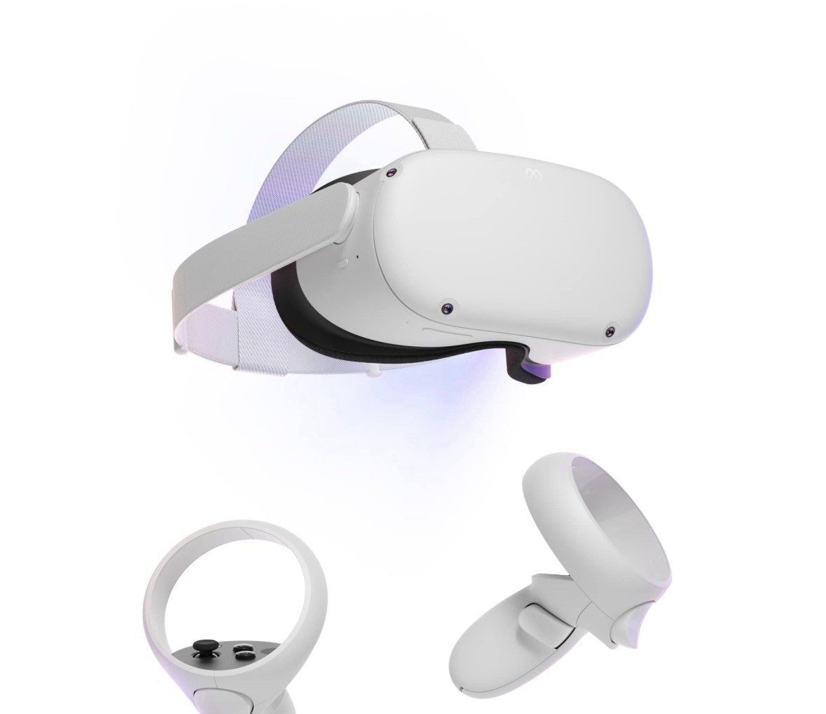 Oculus Quest 2 White Plastic Standalone VR Headset with Two Controllers