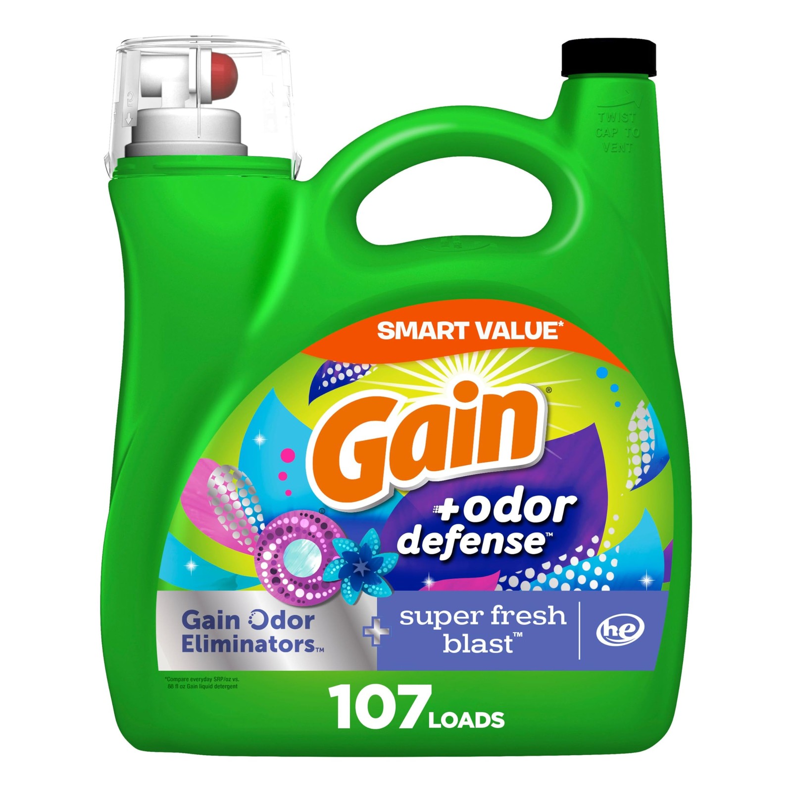 Gain + Odor Defense Liquid Laundry Detergent, Super 154 Fl Oz (Pack of 1) 