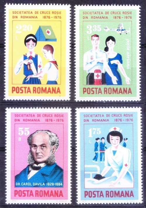 Romania 1976 MNH 4v, Red Cross, Scouts, Blood Donation, Medicine  [C59] 