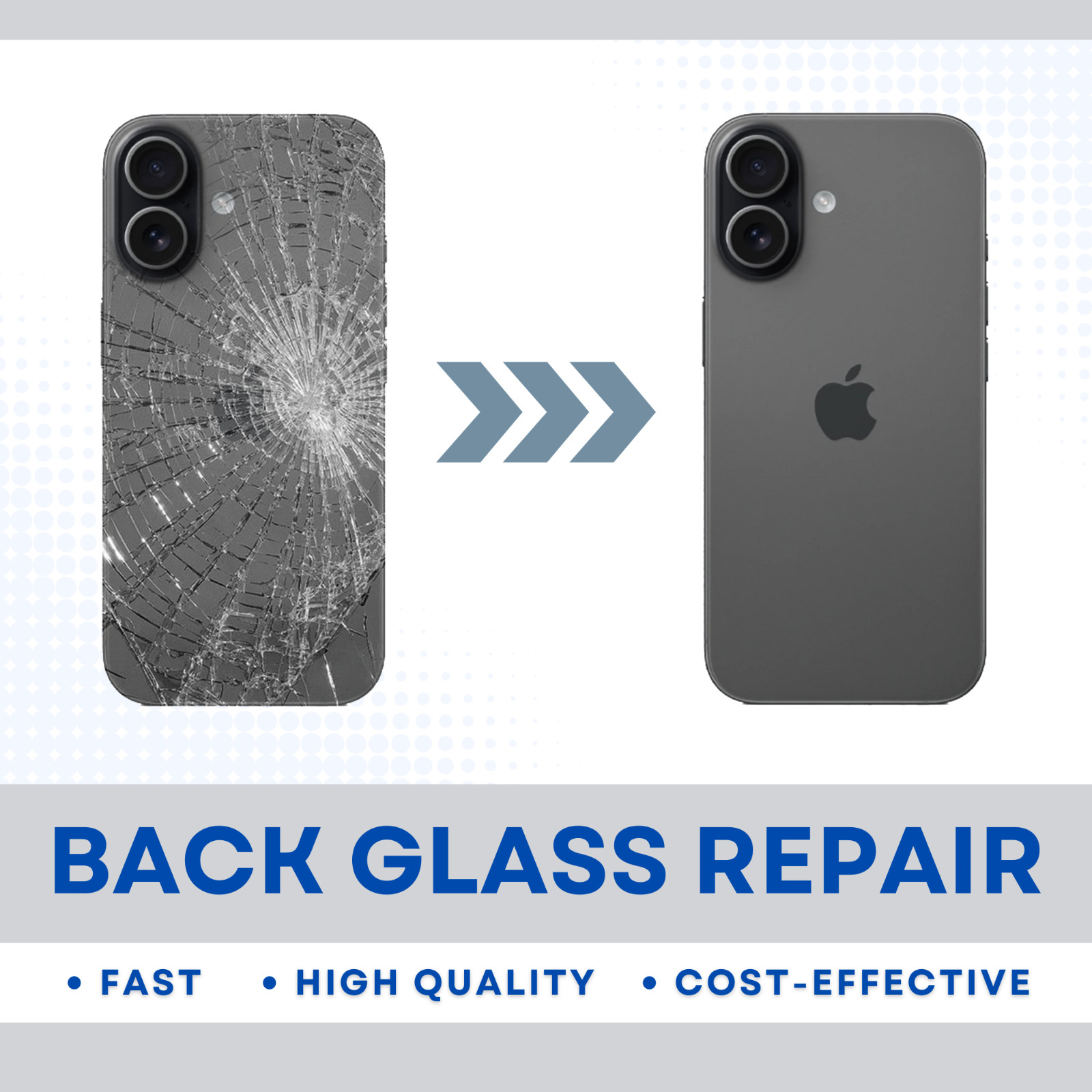 iPhone 17 Back Glass Replacement Fast Mail In Repair Service Any Color