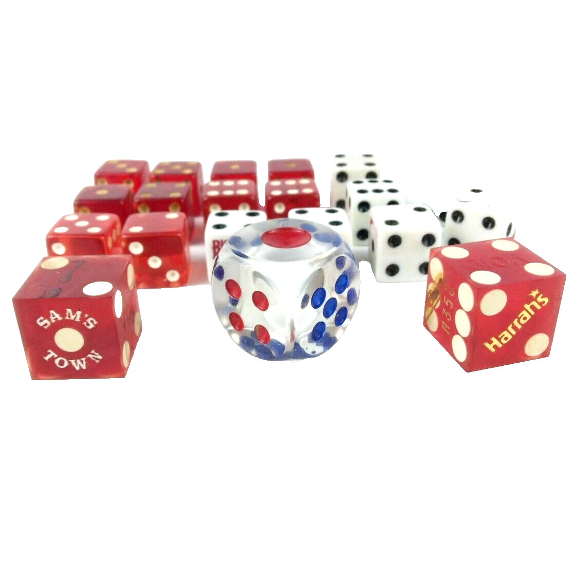 20 Dice Mixed Lot Casinos and Board Games Harrah's Sam's Town Bicycle Basic