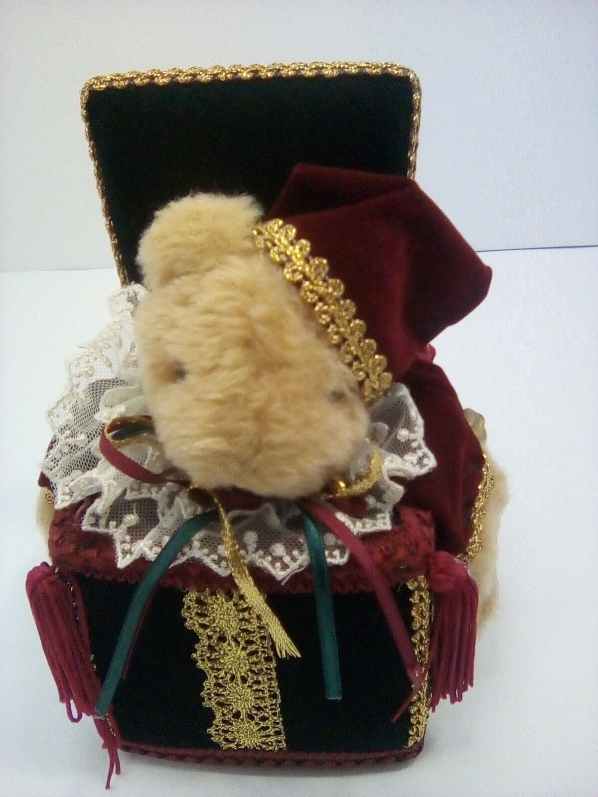 Boyds Bear Animated Winding Musical Box Vintage Plush Stuff Animal Working RARE