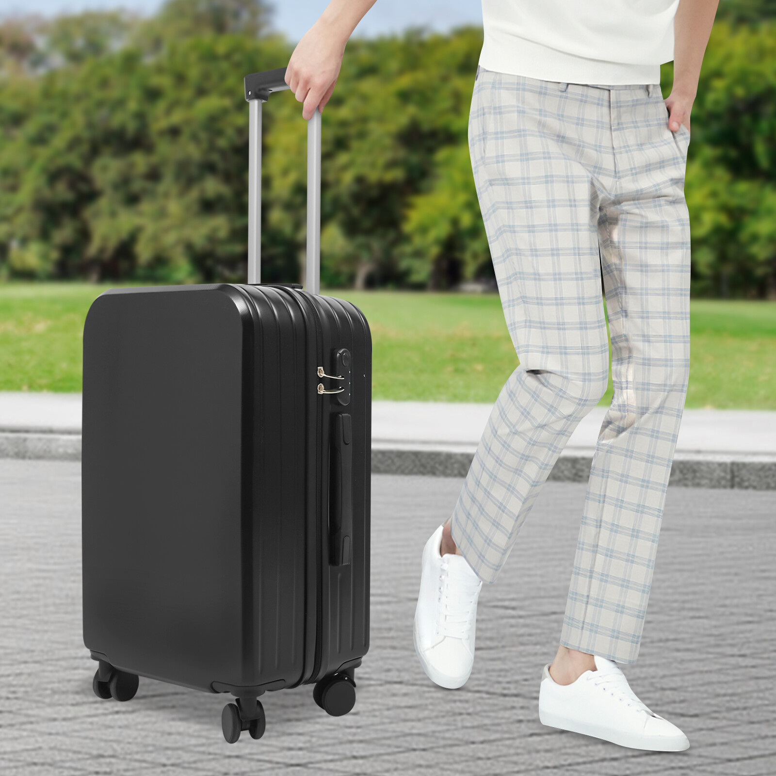 24" Travel Luggage Suitcase, Suitcase with Cup Holder, Travel Luggage Suitcase