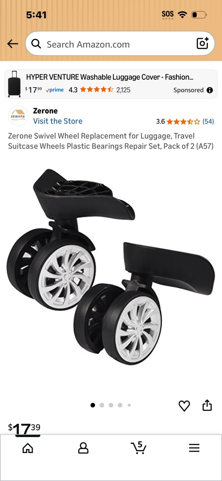 2Pack Swivel Wheel Replacement For Luggage