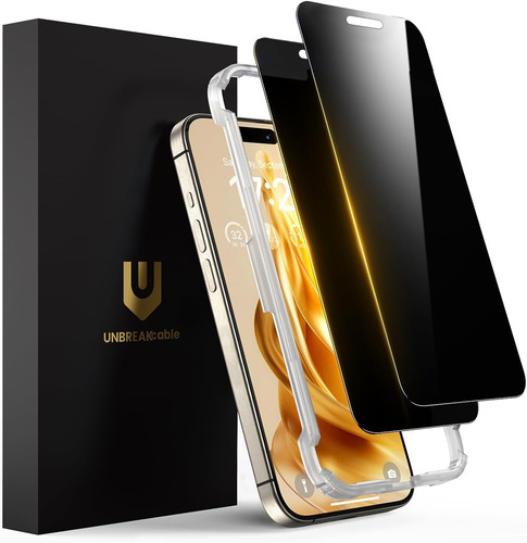 UNBREAKcable Privacy Screen Protector for iPhone 16 Pro Max, Full Coverage Sh...
