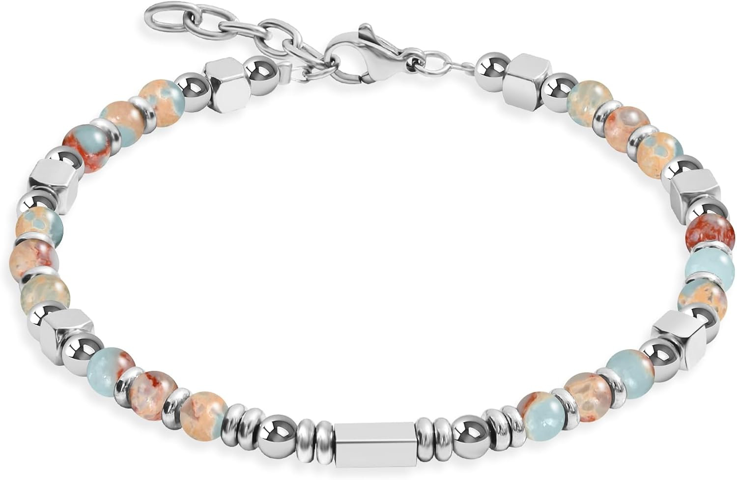 Womens Boho Adjustable Stackable Beaded Bracelets for Women Teen Girls Stainless