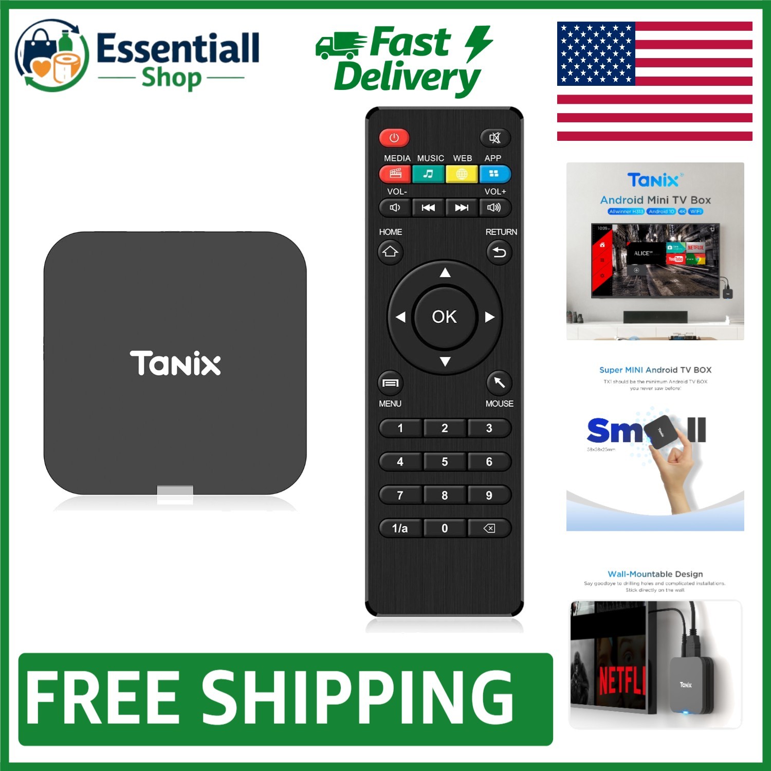Effortless 4K Streaming with Android 10.0 Mini TV Box - 2GB RAM Supported