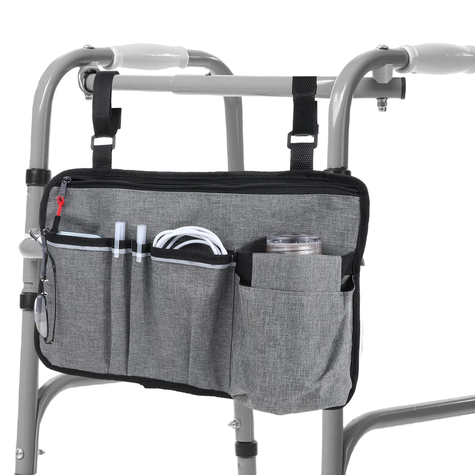 Walker Bag with Water Cup Holder,Bag for Walkers for Seniors, Wheelchair & Ro...