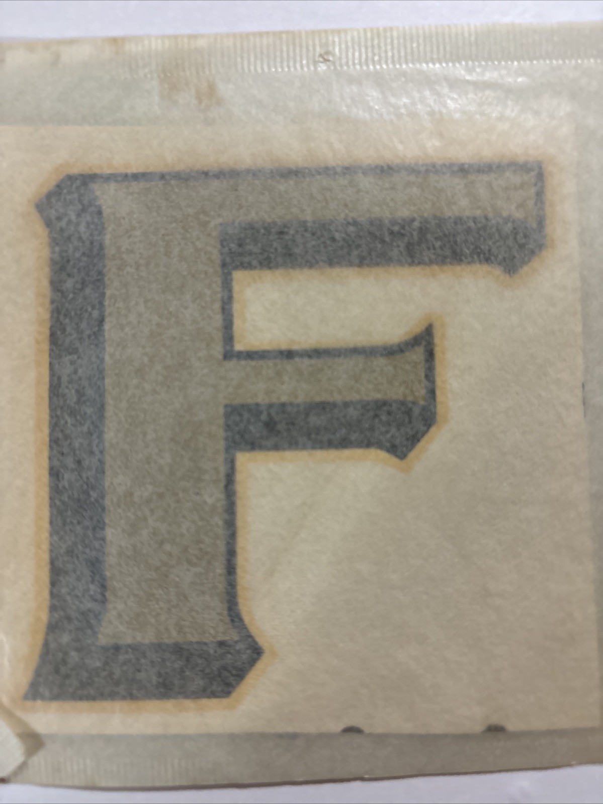 Vintage 3- 1/4  DURO Waterslide Decals Letter  F Gold